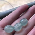 翡翠高冰飘蓝彩橄榄珠