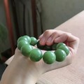 碧玉粉青无结构圆珠手串16毫米