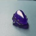 自己DIY的一个紫方钠石蛋面，话说各位感觉这个如何呢