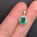 白18K金祖母绿吊坠晶体火彩特好主石0.8ct8880🉐️